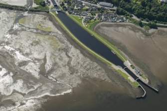 Oblique aerial view of the basin at Clachnaharry, Inverness, looking SSE.