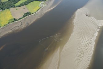 Oblique aerial view of the crannogs in the Beauly Firth, looking E.