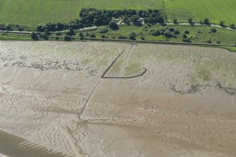 Oblique aerial view of the fish traps, looking SSE.