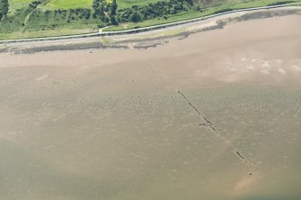 Oblique aerial view of the fish trap, looking S.