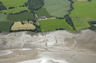 Oblique aerial view of the fish traps, looking SE.