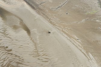 Oblique aerial view of the mound, looking E.