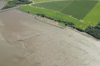 Oblique aerial view of the fish traps, looking SE.