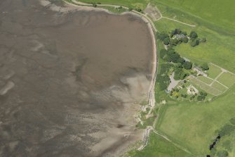 Oblique aerial view of the fish traps, looking NW.