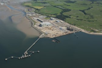 Oblique aerial view of the Nigg Oil Terminal, looking N.