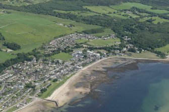 Oblique aerial view of Golspie, looking N.