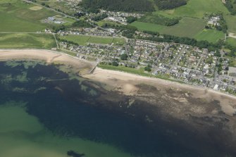 Oblique aerial view of Golspie, looking NW.