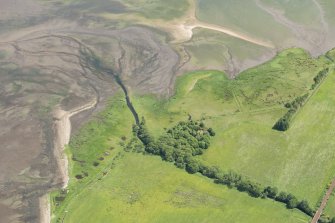 Oblique aerial view of the remains of the saltings, looking ESE.