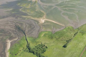 Oblique aerial view of the remains of the saltings, looking E.