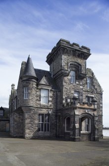 Annexe, formerly Eastbank House. View of West elevation and entrance.