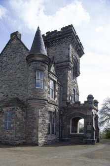 Annexe, formerly Eastbank House. View of West elevation and entrance from North.