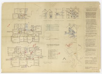 Site plans, plans, sections, elevations and details showing fire precautions including external escape stairway and internal alterations to form toilets, cocktail bar and lounge.