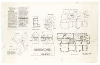 Site plans, plans, sections, elevations and details showing fire precautions including external escape stairway and internal alterations to form toilets, cocktail bar and lounge.