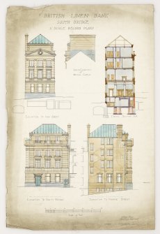 British Linen Bank.
Elevations and sections.