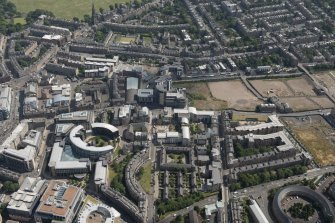 General oblique aerial view of the Union Canal and the   Fountainbridge and Viewforth areas of Edinburgh, looking SSE.