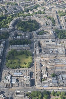 Oblique aerial view of Charlotte Square and South Charlotte Street, looking NNW.