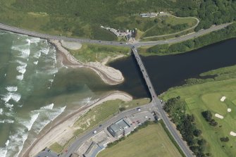 Oblique aerial view of Banff Bridge, looking ESE.