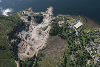 Oblique aerial view of the granite quarry, looking SE.