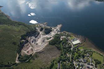Oblique aerial view of the granite quarry, looking SE.