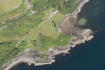 Oblique aerial view of Aird Nan Ron, looking NW.