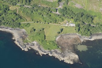 Oblique aerial view of Aird Nan Ron, looking W.