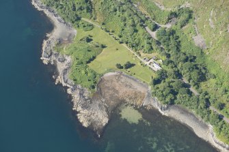 Oblique aerial view of Aird Nan Ron, looking SW.