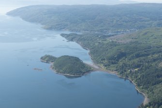 General oblique aerial view of Barmore Island, looking S.