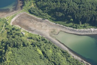 Oblique aerial view of the fish trap, looking NNE.