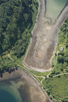 Oblique aerial view of the fish trap, looking SSE.