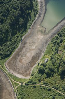 Oblique aerial view of the fish trap, looking SE.