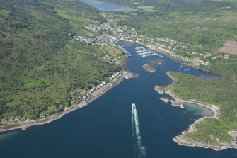 Oblique aerial view of Tarbert, looking WSW.