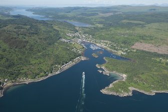 General oblique aerial view of Tarbert, looking WSW.