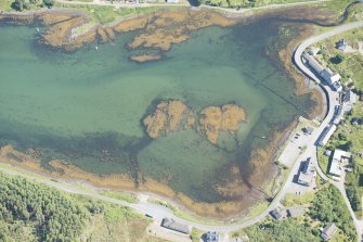 Oblique aerial view of the fish trap at Bunessan, looking NE.