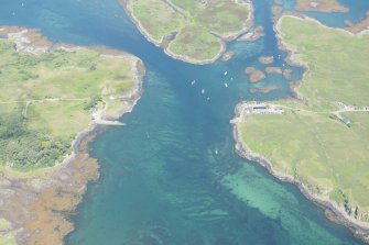 Oblique aerial view centred on the Sound of  Ulva, looking NNW.