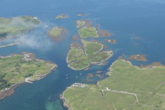 Oblique aerial view centred on the Sound of Ulva, looking NW.
