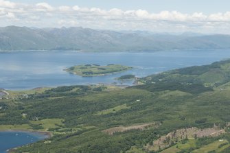 General oblique aerial view of Portnacroish, Loch Linnhe, looking NNW.