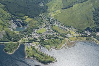 Oblique aerial view of Ballachulish, looking SW.