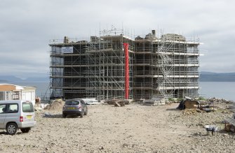 View from north, with scaffolding