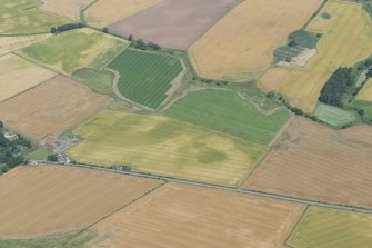 Oblique aerial view of the cropmarks, looking NE.