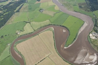 Oblique aerial view of the meanders in the River Cree, looking SE.