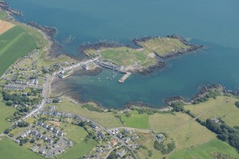 Oblique aerial view of the Isle of Whithorn and Isle Head, looking E.