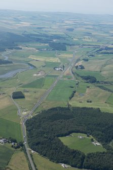 General oblique aerial view of the Dunragit Bypass with Castle of Park in the foreground, looking W.
