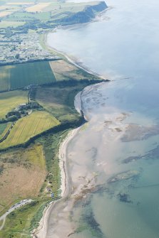 General oblique aerial view of the coast at Greenan Castle, looking W.