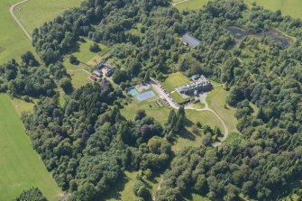 Oblique aerial view of Cromlix House, looking W.