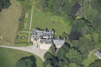 Oblique aerial view of Pitcaple Castle, looking WNW.