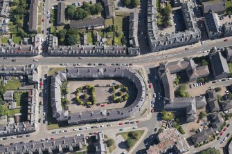 Oblique aerial view of Rosemount Square, looking NE.