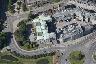 Oblique aerial view of Aberdeen Royal Infirmary, looking WSW.