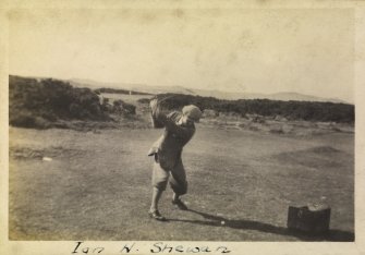 View of Ian H Shewan in the final of the Calcutta Cup competition in St Andrews.