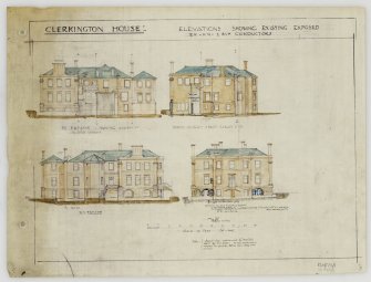 Elevations showing existing house.