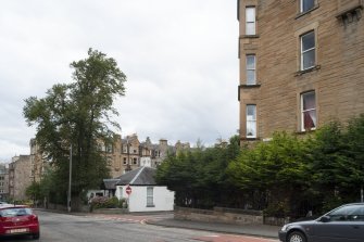 General view of 98, 100, and 104 Viewforth/ Viewforth Square, Edinburgh, taken from the north-east.